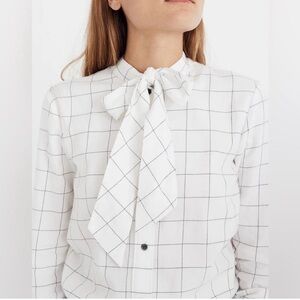 NWOW Madewell Flannel Tie-Neck Shirt Windiowpane
Pattern - Size XL